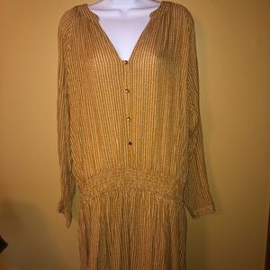 Yellow striped drop waist dress boutique